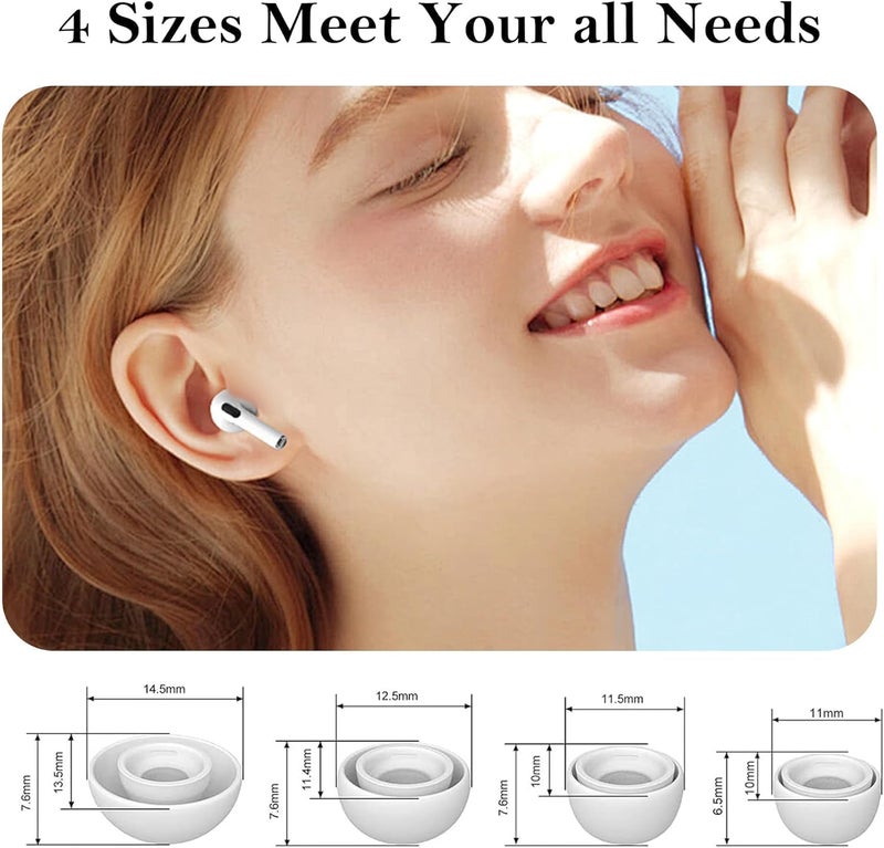 Vsagier 4 Pairs Replacement Ear Tips for AirPods Pro for AirPods Pro 2 with Noise Reduction Hole, Non-Slip Soft Silicone Ear Tips for AirPods Pro and Fit in The Charging Case(XS/S/M/L) Yellow - Image 2